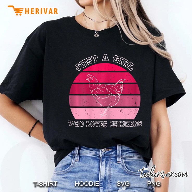 Just A Girl Who Loves Chickens Lover Farming Gifts For Youth Ladies Tee