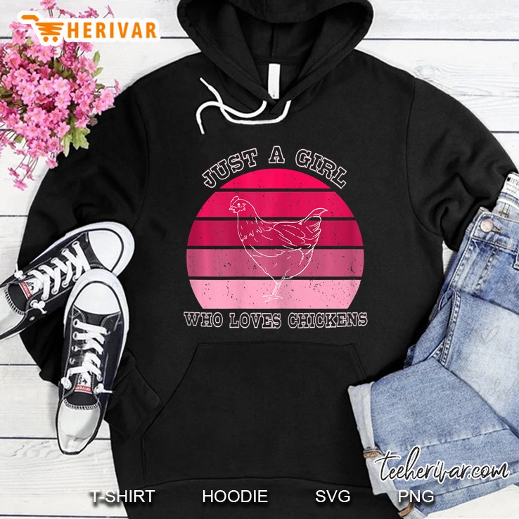 Just A Girl Who Loves Chickens Lover Farming Gifts For Youth Hoodie