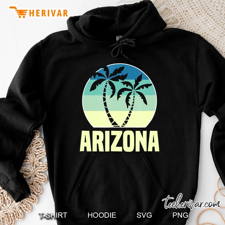 Retro Arizona Sunset Palm Tree Hoodie