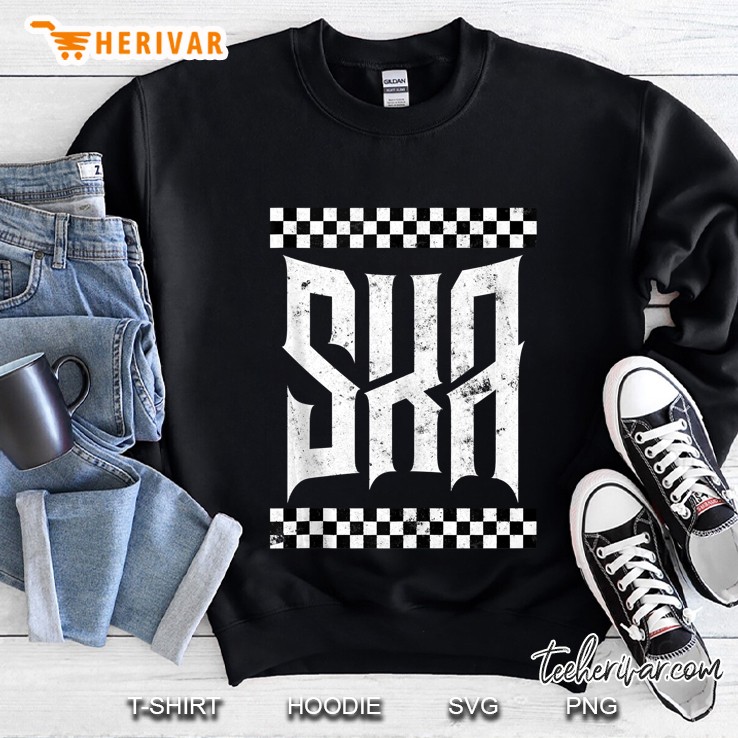 Ska Music Punk Reggae Retro Black White Squares Sweatshirt