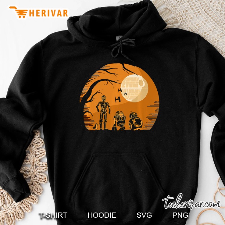 Star Wars Droids Halloween Orange Hue Death Star Portrait Hoodie