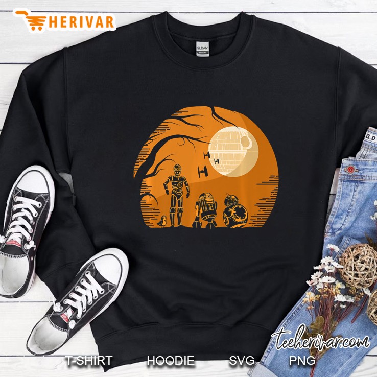 Star Wars Droids Halloween Orange Hue Death Star Portrait Sweatshirt
