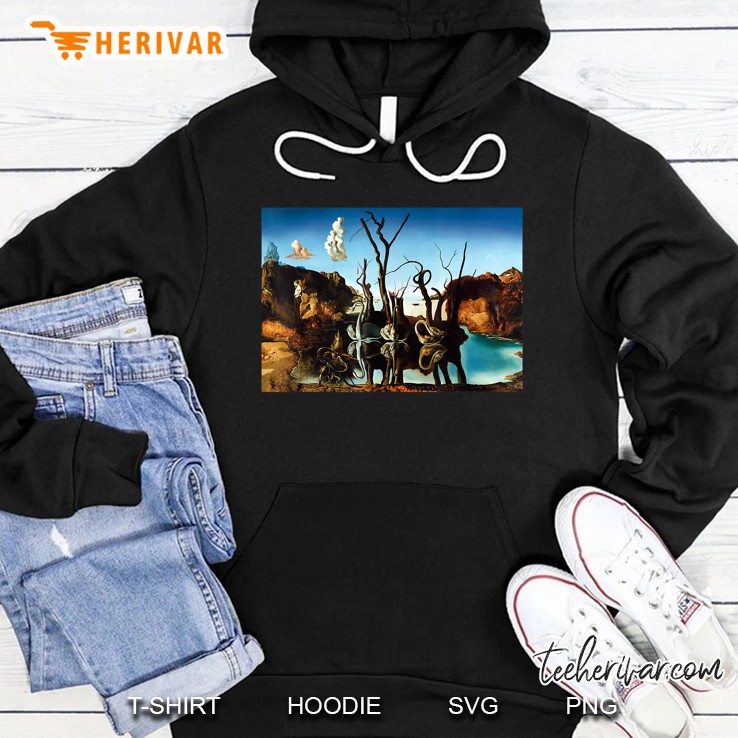 Swans Reflecting Elephants Famous Painting By Dali Hoodie