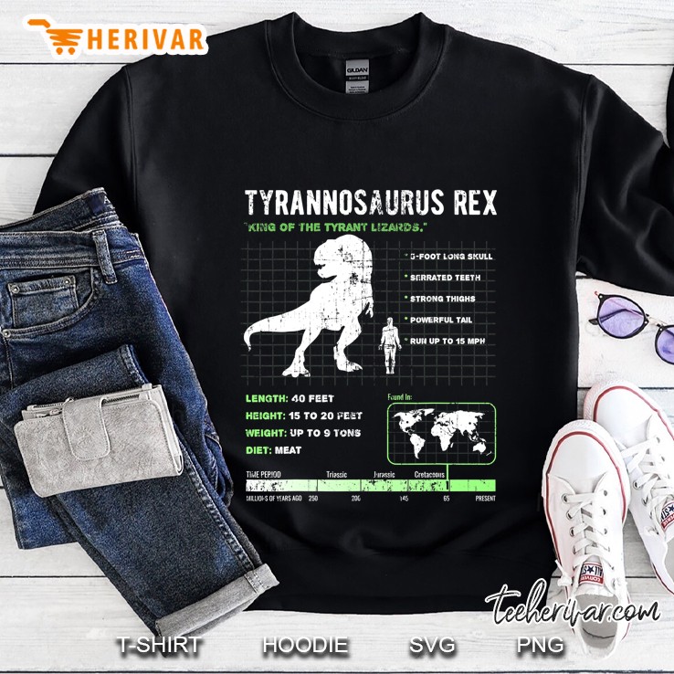 Trex Dinosaur Facts - Tyrannosaurus Rex Sweatshirt