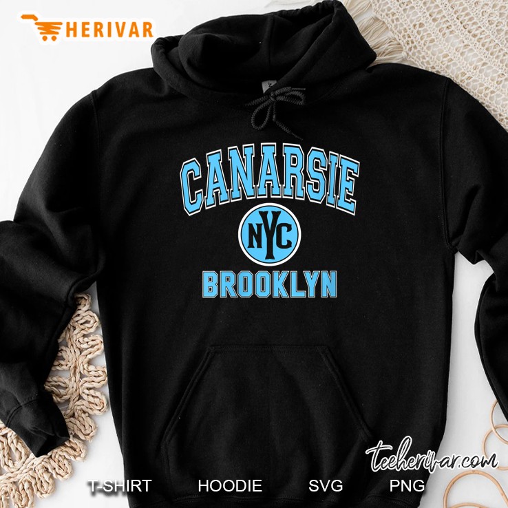 Womens Canarsie Nyc Varsity Style Light Blue Print Hoodie
