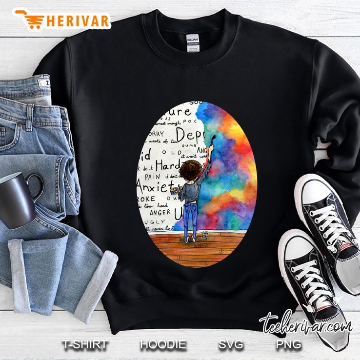 Always Keep Fighting Watercolor Painting (2015) Revamp Sweatshirt