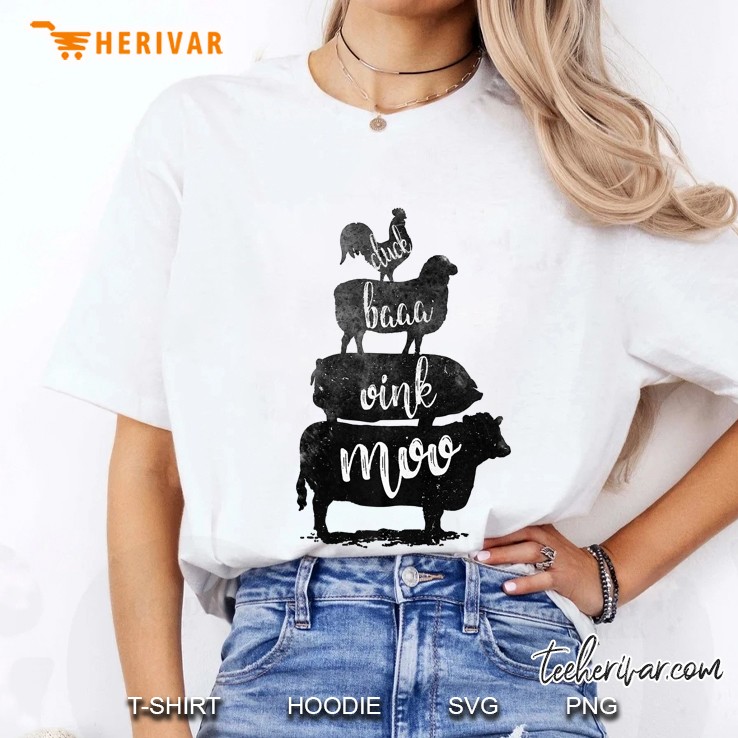 Farm Animals Pyramid Farmer Country Girl Ladies Tee