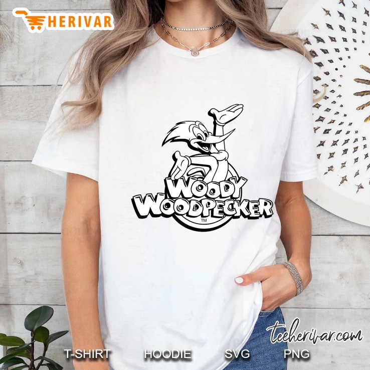Woody Woodpecker Classic In Black & White Ladies Tee