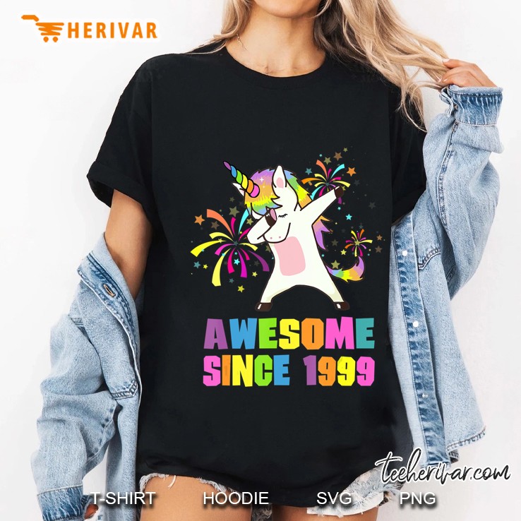 21 Years Old 21St Birthday Awesome Since 1999 Unicorn Ladies Tee