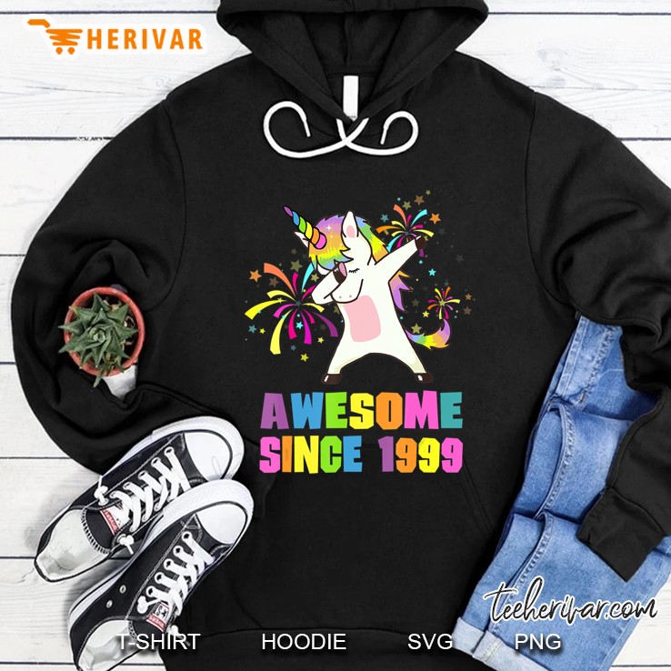 21 Years Old 21St Birthday Awesome Since 1999 Unicorn Hoodie