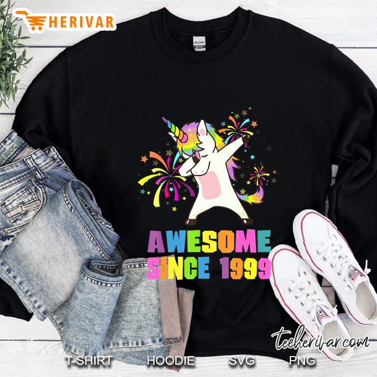 21 Years Old 21St Birthday Awesome Since 1999 Unicorn Sweatshirt