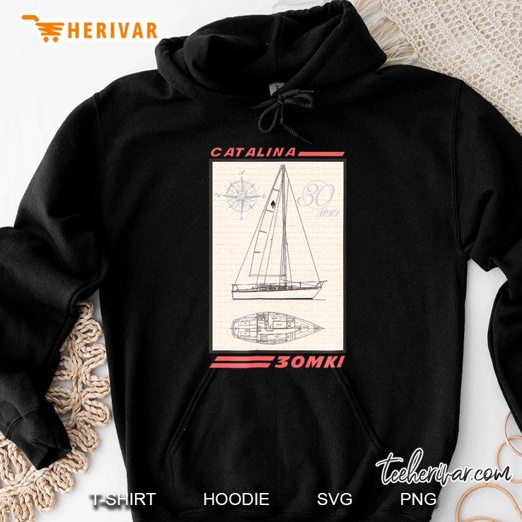 Catalina 30 Mki Sailboat Line Drawing Mugs