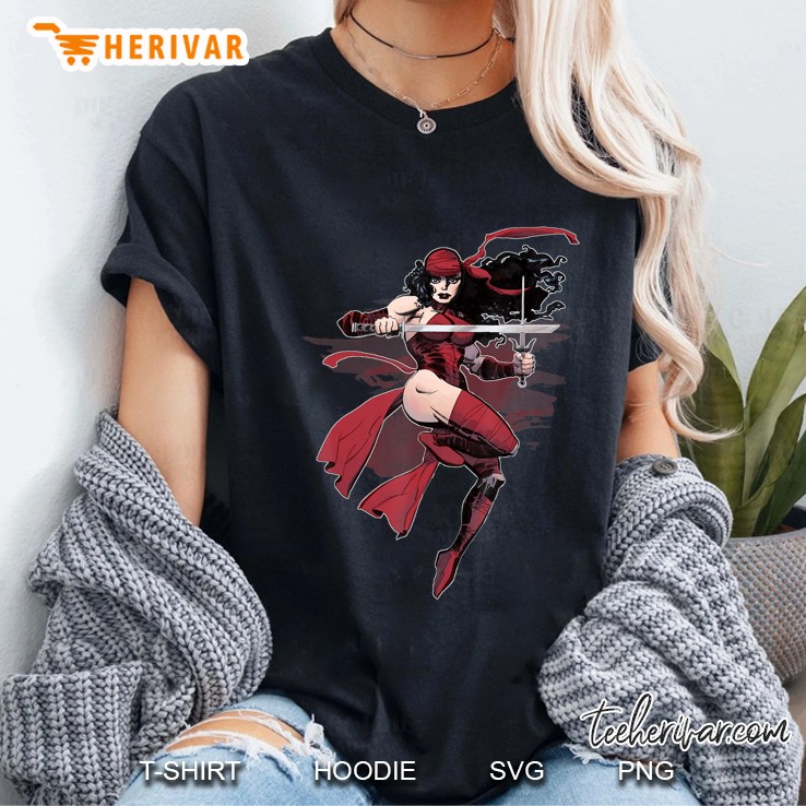 Elektra Hovering Diva And Sword Profile Graphic Hoodie