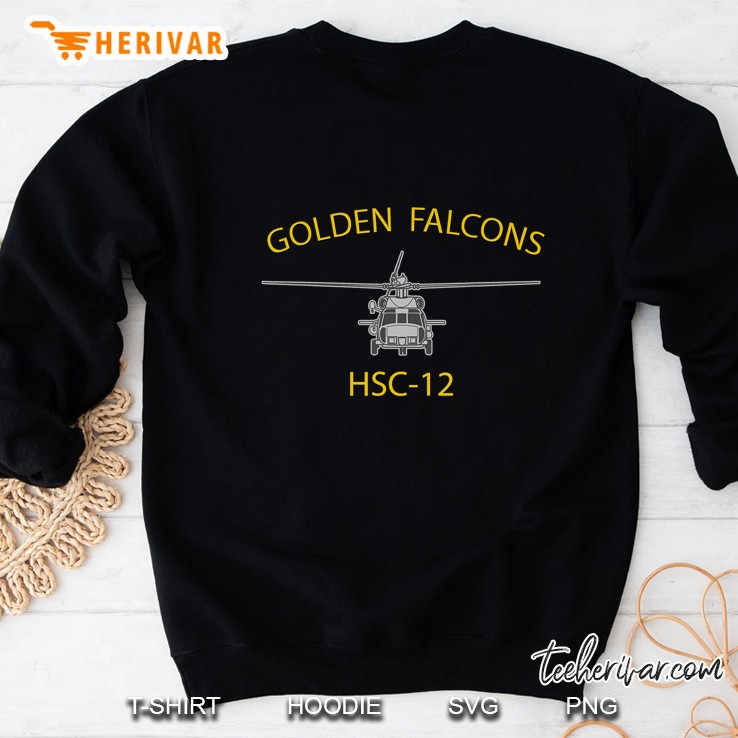 Hsc-12 Golden Falcons Helicopter Squadron Mh-60 Sea Hawk Tee Mugs