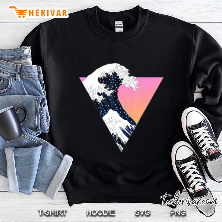 Japanese Style Triangle Wavestsunami Retro Vintage Sweatshirt