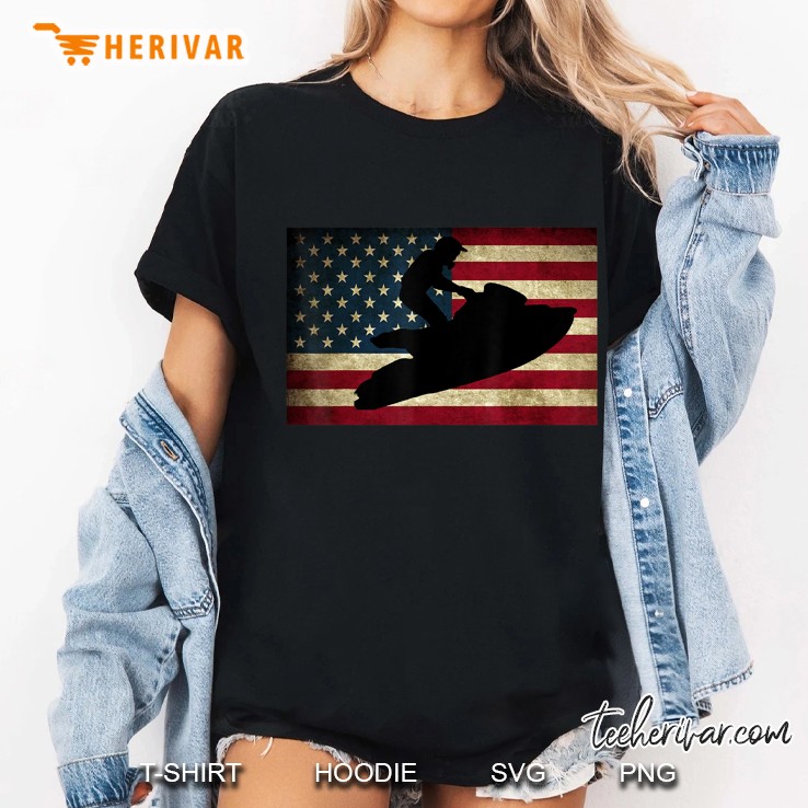 Jet Ski Jet Skier Tee Jet Skiing Usa Flag Hoodie