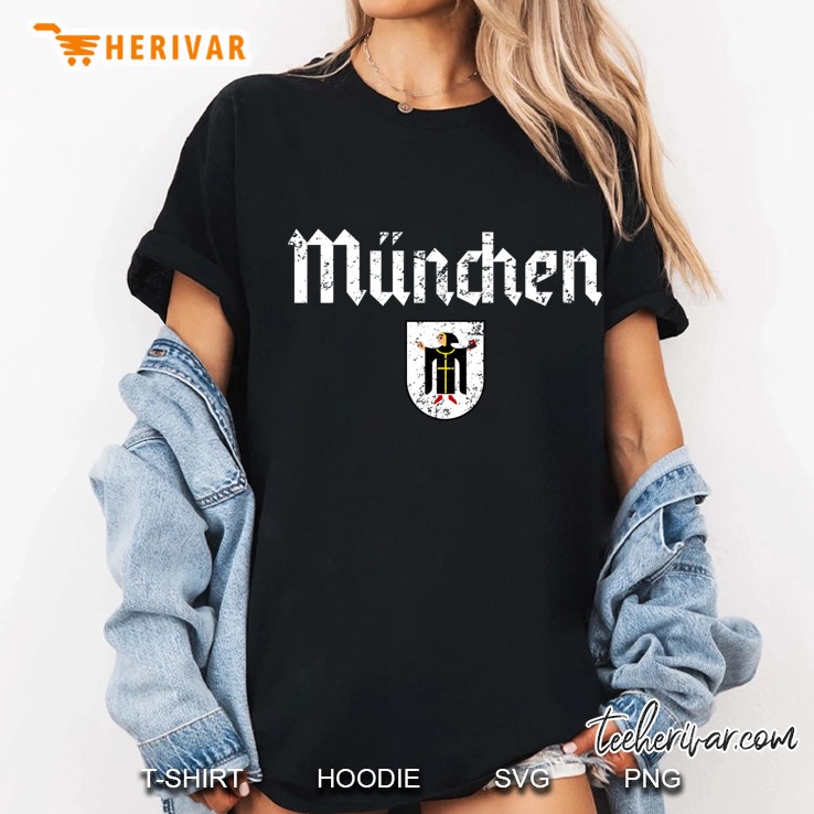 Munich Germany Muenchen Vintage Retro Distressed Hoodie