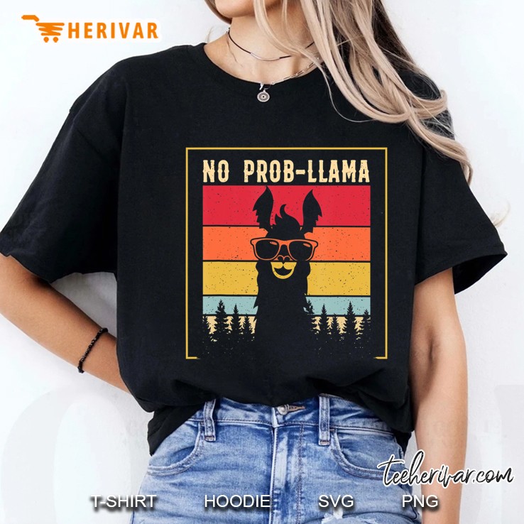 No Prob-Llama Shirts Vintage Llama Alpaca Hoodie