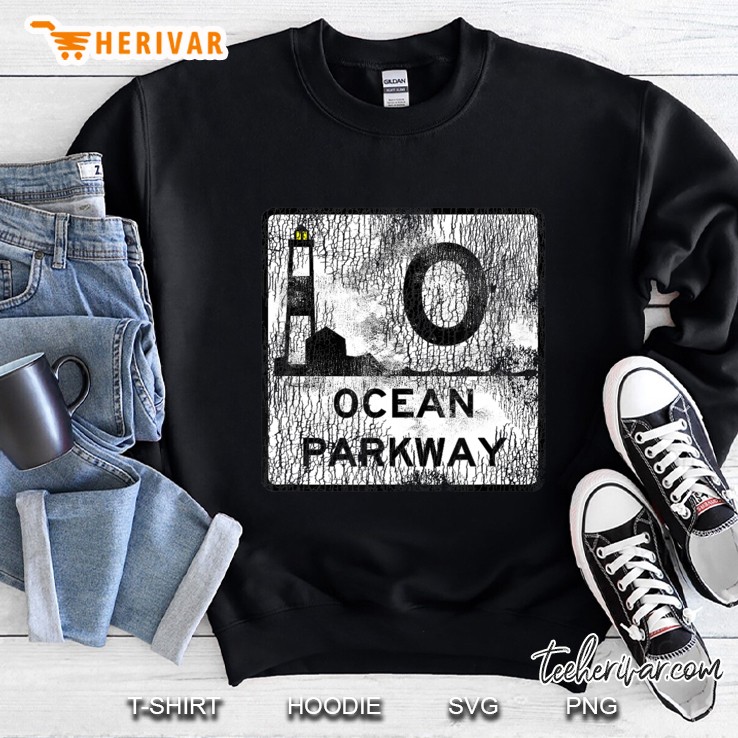 Ocean Parkway Distressed New York Route Sign Sweatshirt