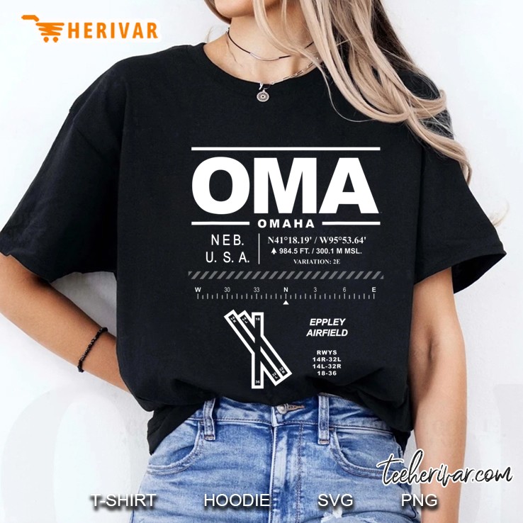 Omaha Eppley Airfield Nebraska Oma Ladies Tee
