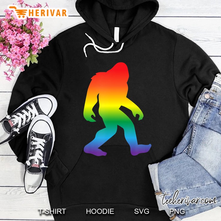 Rainbow Bigfoo, Cute Funny Gay Pride Month Lgbtq Gift Hoodie