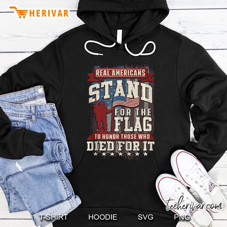 Real Americans Stand For The Flag To Honor The Fallen Tank Top Hoodie