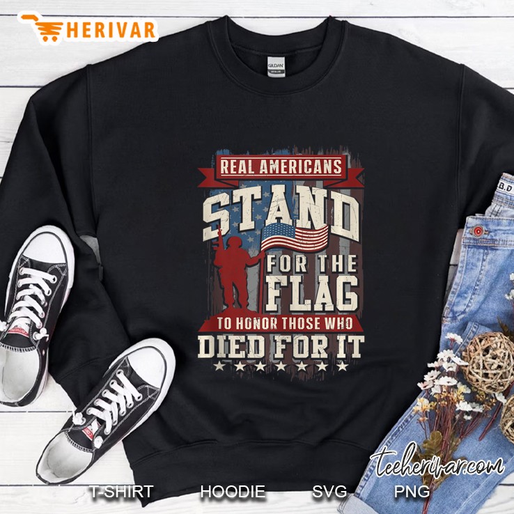 Real Americans Stand For The Flag To Honor The Fallen Tank Top Sweatshirt