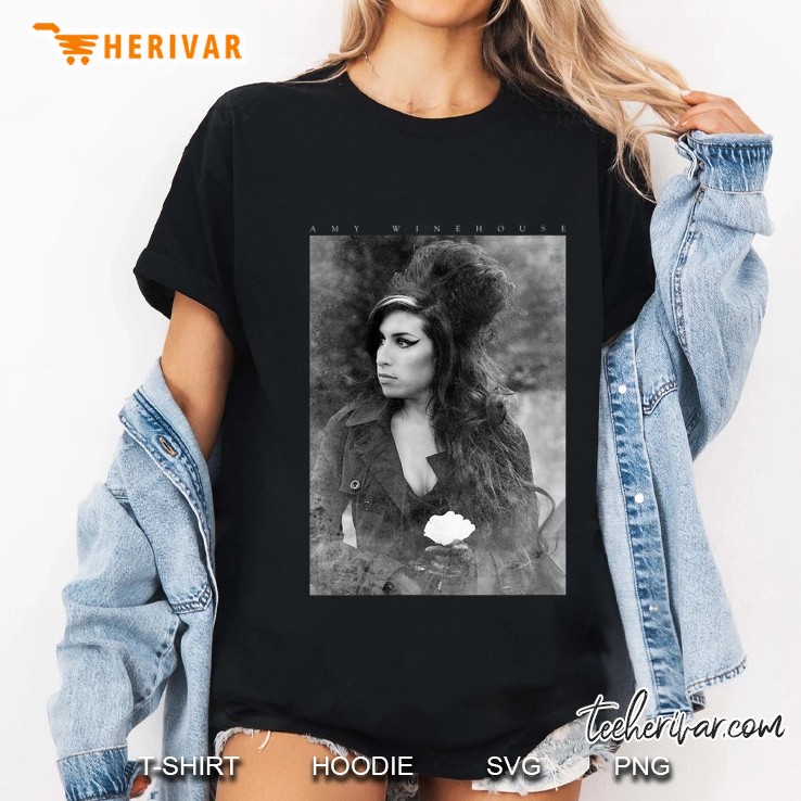 Womens Amy Winehouse Official Black & White Smoke Ladies Tee