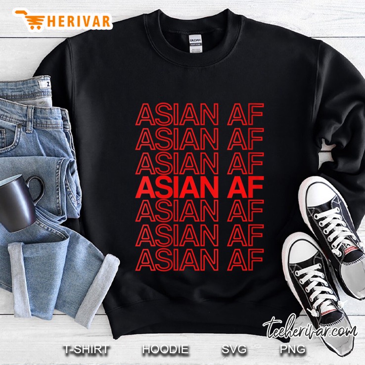 Womens Asian Af Grocery Bag Design Sweatshirt