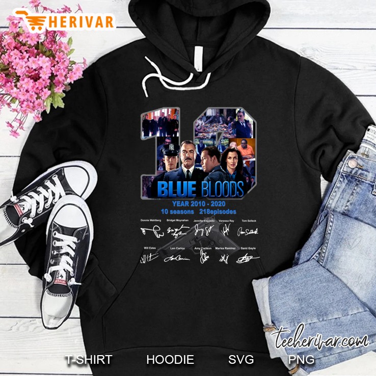 10 Blue Bloods Year 2010-2020 10 Seasons 218 Episodes Hoodie