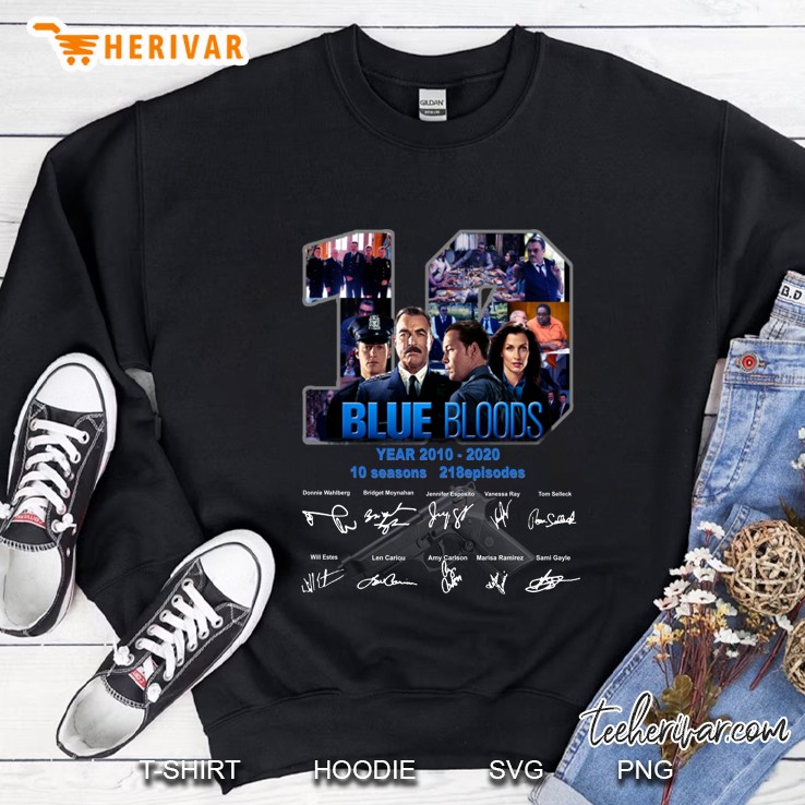 10 Blue Bloods Year 2010-2020 10 Seasons 218 Episodes Sweatshirt