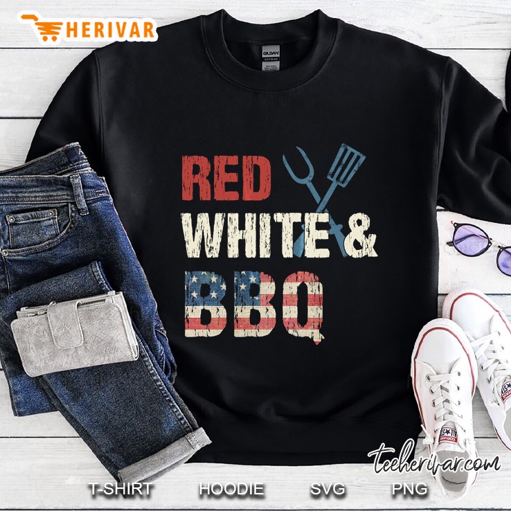 Bbq Fourth Of July Shirt Red White And Bbq Flag Mugs