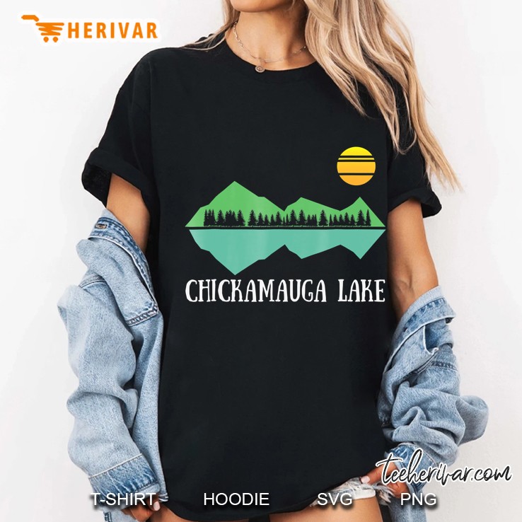 Chickamauga Lake Tennessee Forest And Lake Dark Ladies Tee