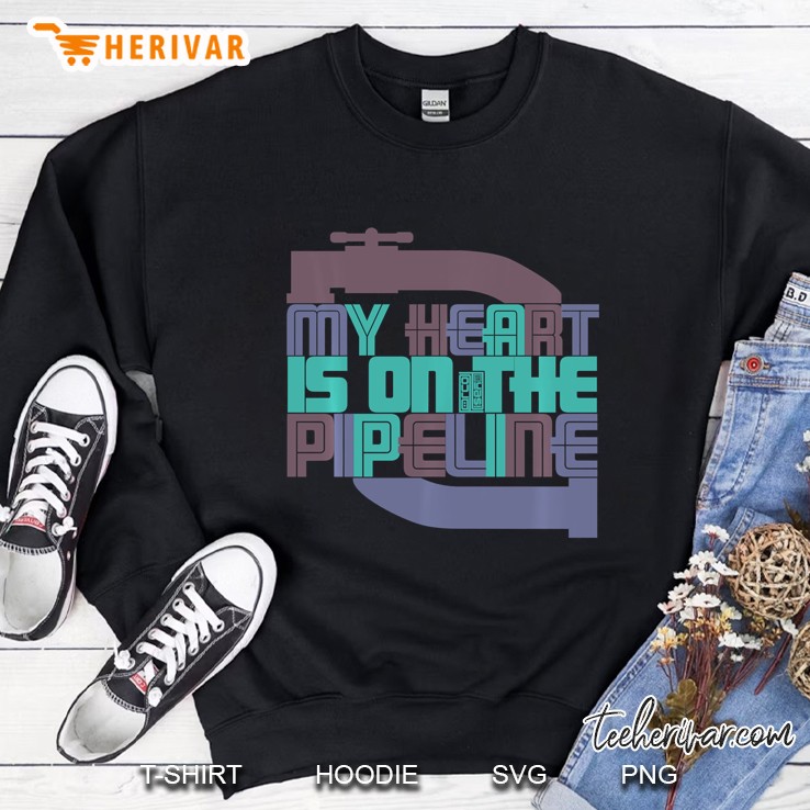 Colorful My Heart Pipeline Pipes Pipe Pipeliner Wife Sweatshirt