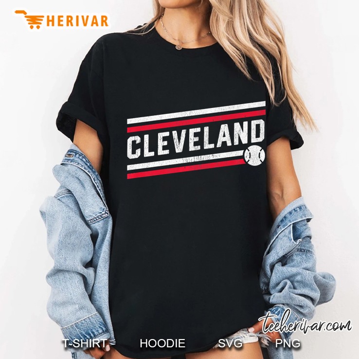 Cool Cleveland Baseball Home Run Ladies Tee