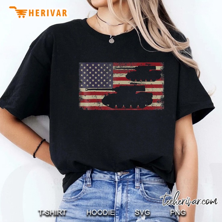 M18 Hellcat Tank Destroyer Tshirt Gift Us Flag Us Flag Ladies Tee