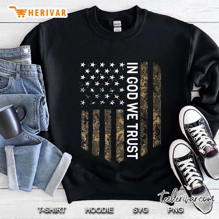 Patriotic American Flag Camo In God We Trust Usa Patriot Pullover Sweatshirt