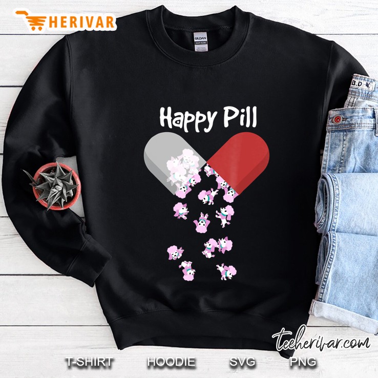 Poodles Happy Pill Shirt. Poodle Mom Dad Gifts Cute Mugs