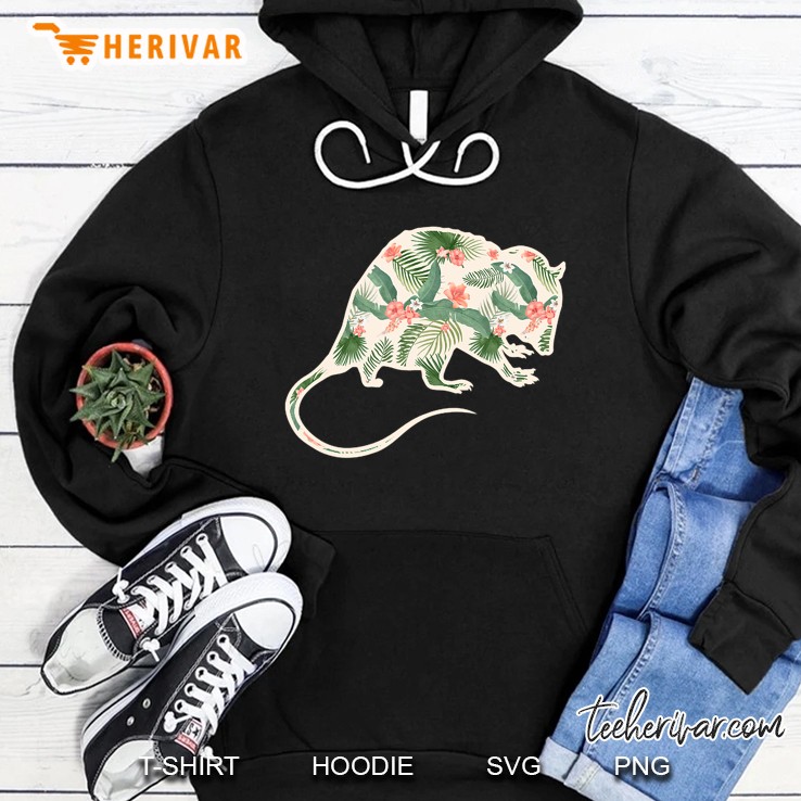 Possum Flower Girl Print Floral Gamba Hawaiian Women Gift Hoodie