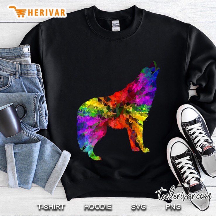 Rainbow Howling Wolf Gang Pack Premium Shirt Indian Spirit Sweatshirt