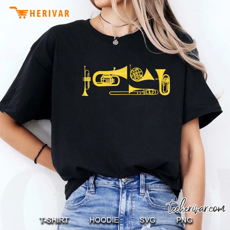 Trumpet Brass Band Shirt Love Marching Band Ladies Tee