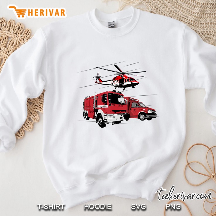 Ems Fire Truck Ambulance Rescue Helicopter Shirt Gift Mugs