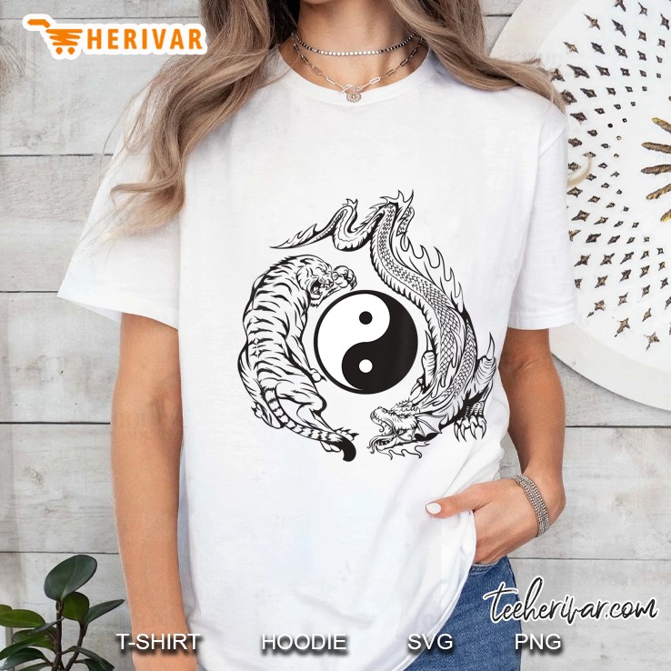 Lion Dragon Yin Yang - Dojo Meditation Tee Ladies Tee
