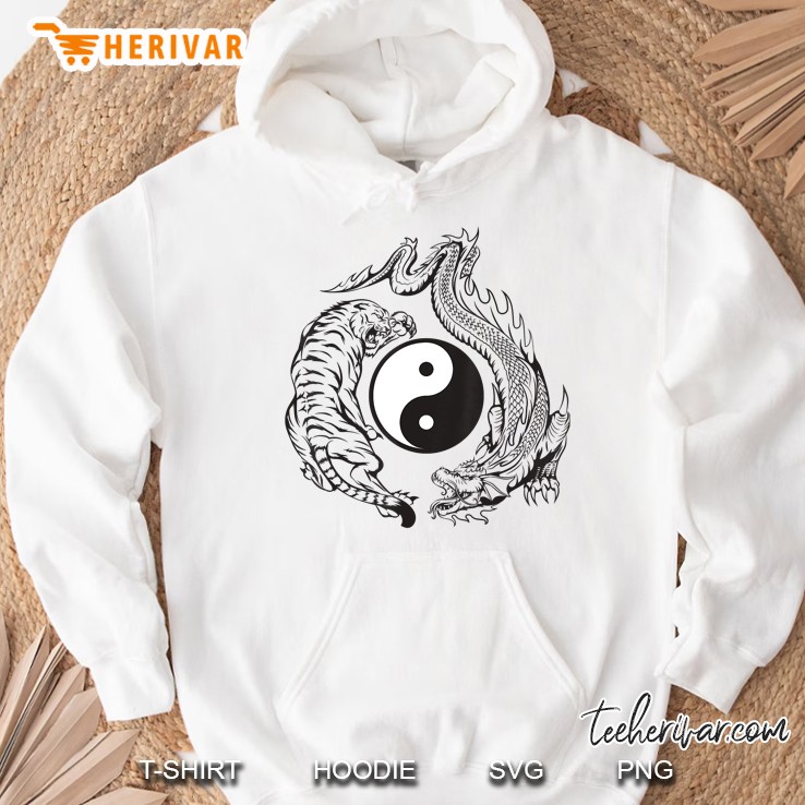 Lion Dragon Yin Yang - Dojo Meditation Tee Hoodie