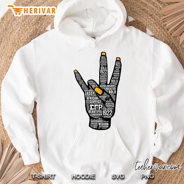 Womens Womens Sigma 1922 Gamma Rho Hand Sign Hoodie