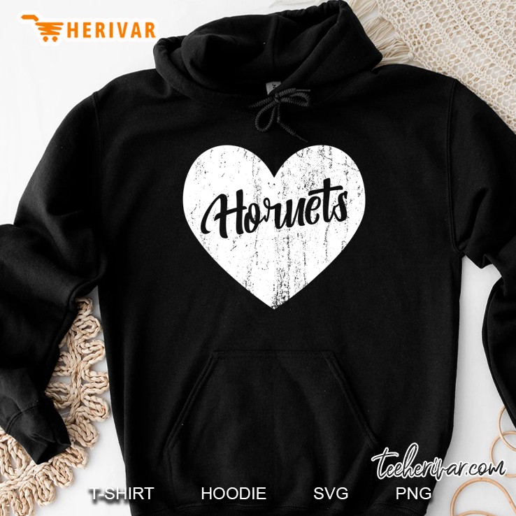 Hornets School Sports Fan Team Spirit Mascot Heart Gift Hoodie