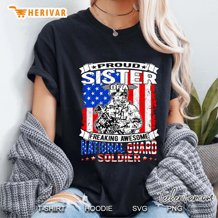 Proud Sister Of National Guard Soldier Military Sibling Gift Pullover Hoodie