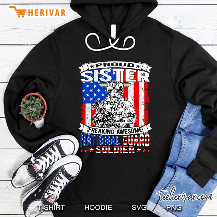 Proud Sister Of National Guard Soldier Military Sibling Gift Pullover Mugs