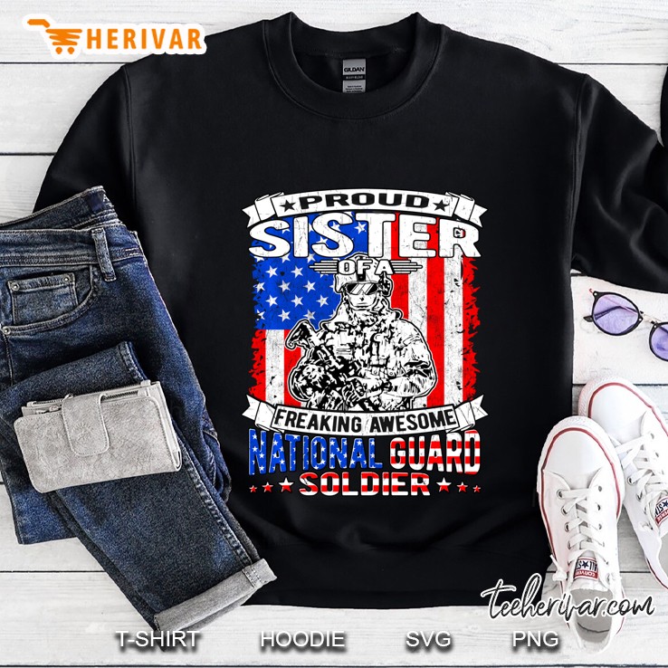 Proud Sister Of National Guard Soldier Military Sibling Gift Pullover Mugs