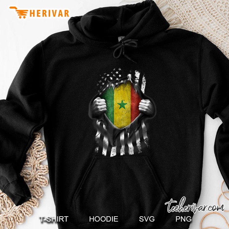 Senegalese American Flag . Senegal National Flag Tee Hoodie